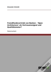 Fremdfondsvertrieb Von Banken - 'Open Architecture' Als Vertrauenssignal Und Qualitatsmotor?