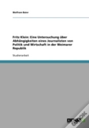Capa do artigo Fritz Klein: Eine Untersuchung  Ber Abh