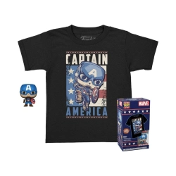 Capa do artigo Funko Pop! Pocket & Tee Marvel - Captain America (L)