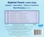 Capa do artigo Gabriel Fauré: Préludes/Impromptus/Thème Et Variations - CD