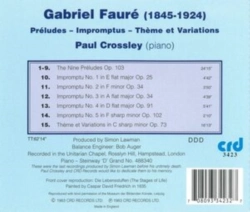 Capa do artigo Gabriel Fauré: Préludes/Impromptus/Thème Et Variations - CD
