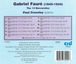 Capa do artigo Gabriel Fauré: The 13 Barcarolles - CD