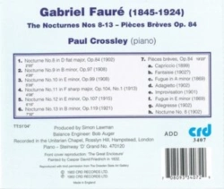 Capa do artigo Gabriel Fauré: The Nocturnes Nos 8-13/Pièces Brèves Op. 84 - CD
