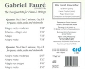 Capa do artigo Gabriel Fauré: The Two Quartets for Piano & Strings - CD