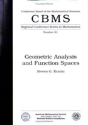 Geometric Analysis And Function Spaces Expository Lectures - Preview