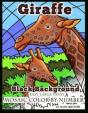 Giraffe Easy Large Print Mosaic Color By Number - Black Background - Preview