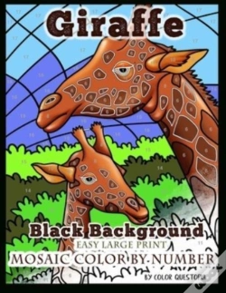Capa do artigo Giraffe Easy Large Print Mosaic Color By Number - Black Background