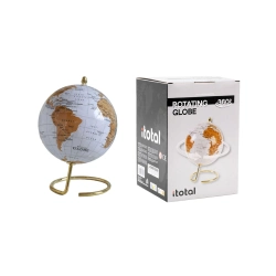 Capa do artigo Globo Terrestre Mapa Politico 14Cm Branco/Dourado I-Total Cm3312E
