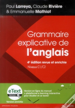 Capa do artigo Grammaire Explicative De L'Anglais, 4e Edition Revue Et Enrichie + Etext Enrichi