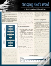 Grasping God'S Word Laminated Sheet
