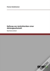 Haftung Von Aufsichtsraã‚Â¤Ten Einer Aktiengesellschaft