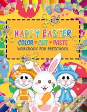 Happy Easter Color Cut Paste Workbook For Preschool