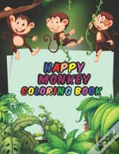 Happy Monkey Coloring Book For Kids