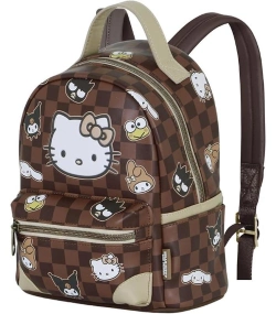 Capa do artigo Hello Kitty Squares Mochila Heady Pequena, Marrom