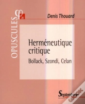 Capa do artigo Herméneutique Critique ; Bollack, Szondi, Celan