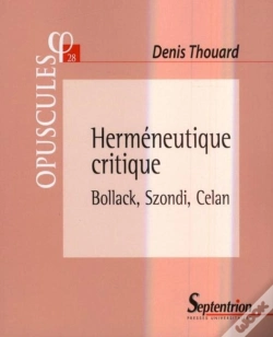 Capa do artigo Herméneutique Critique ; Bollack, Szondi, Celan
