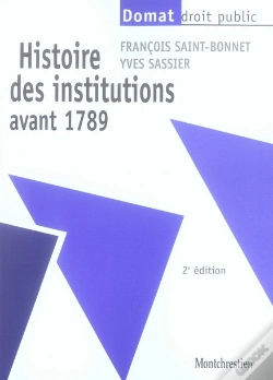 Capa do artigo Histoire Des Institutions Avant 1789 (2e Édition)
