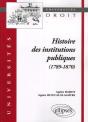 Histoire Des Institutions Publiques (1789-1870) - Preview
