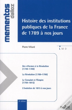 Capa do artigo Histoire Des Institutions Publiques De La France De 1789 À Nos Jours (9e Édition)