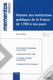 Capa do artigo Histoire Des Institutions Publiques De La France De 1789 À Nos Jours (9e Édition)