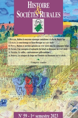 Capa do artigo Histoire & Sociétés Rurales, N° 59/2023-1