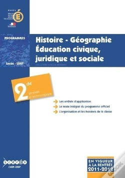 Capa do artigo Histoire, Geographie, Education Civique, Juridique Et Sociale - Classes De 2e Editione Generale Et Tech