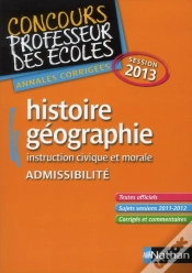 Capa do artigo Histoire/Geographie Session 2013 Admissibilite