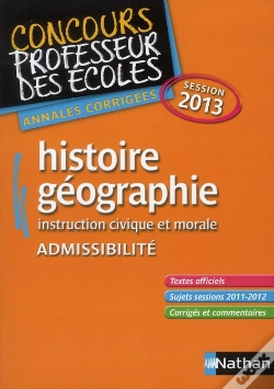 Capa do artigo Histoire/Geographie Session 2013 Admissibilite