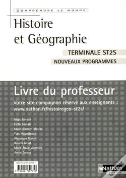 Capa do artigo Histoire-Geographie Terminale St2s Professeur 2008