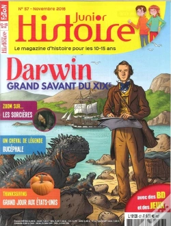 Capa do artigo Histoire Junior N 57 Darwin Pere De L'Evolution Novembre 2016