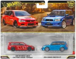 Capa do artigo Hot Wheels Premium 2 Pack Mitsubishi Lancer Evolution IX + Subaru Forester