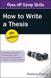 How To Write A Thesis