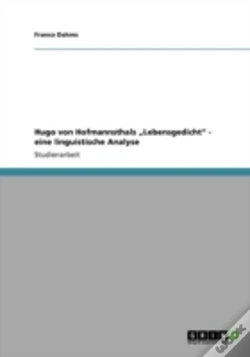 Capa do artigo Hugo Von Hofmannsthals  Lebensgedicht  - Eine Linguistische Analyse
