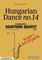 Hungarian Dance No.14 - Saxophone Quartet Score & Parts - Preview