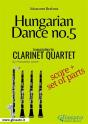 Hungarian Dance No.5 - Clarinet Quartet Score & Parts - Preview