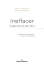 Ineffacer : L'Oeuvre Et Ses Fins - Preview