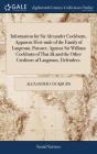 Information For Sir Alexander Cockburn, - Preview