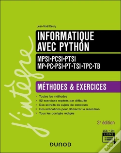 Capa do artigo Informatique Avec Python ; Mpsi-Pcsi-Ptsi-Mp-Pc-Psi-Pt-Tsi-Tpc-Tb ; Méthodes Et Exercices (3e Édition)