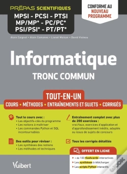 Capa do artigo Informatique. Tronc Commun Mpsi-Pcsi-Ptsi-Mp/Mp*-Pc/Pc*-Psi/Psi*-Pt/Pt* - Tout-En-Un - Conforme A La