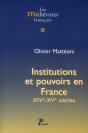 Institutions Et Pouvoirs En France ; Xiv-Xv Siècles - Preview