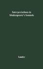 Interpretation In Shakespeare'S Sonnets - Preview