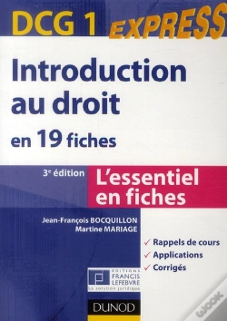 Capa do artigo Introduction Au Droit Dcg 1 (3e Édition) ; En 19 Fiches