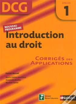 Capa do artigo Introduction Au Droit ; Épreuve 1 ; Corrigés Des Applications (Édition 2007)
