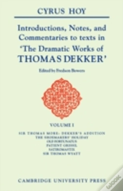 Capa do artigo Introductions, Notes And Commentaries To Texts In ' The Dramatic Works Of Thomas Dekker '