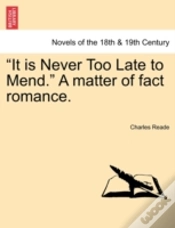 Capa do artigo It Is Never Too Late To Mend.  A Matter
