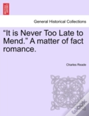 Capa do artigo It Is Never Too Late To Mend.  A Matter