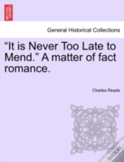 Capa do artigo It Is Never Too Late To Mend.  A Matter