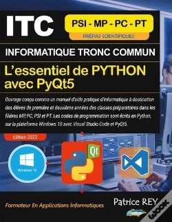 Capa do artigo Itc - Mpsi - Essentiel De Python Avec Pyqt5 : Avec Visual Studio Code