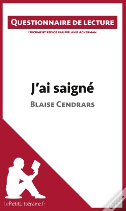 Capa do artigo J'Ai Saigné De Blaise Cendrars