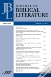 Capa do artigo Journal Of Biblical Literature, Spring 2